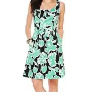 Nine West Women’s Black & Green Floral  Dress